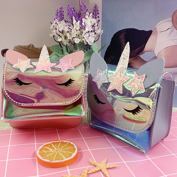 Cute cartoon mini children's unicorn children's small backpack, mini crossbody single-shoulder bag, decorated small change bag, trendy Item Picture