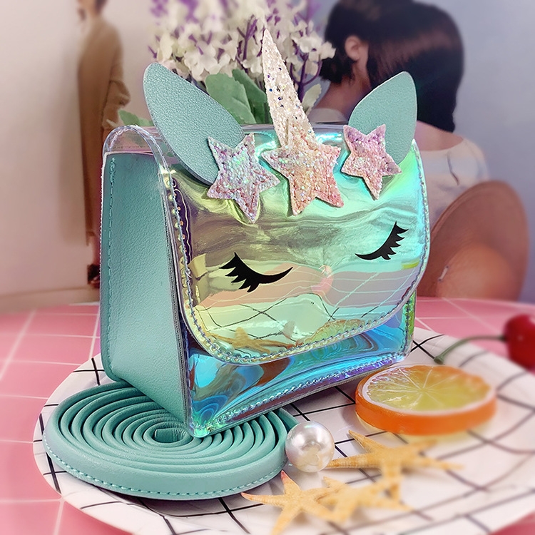 Cute cartoon mini children's unicorn children's small backpack, mini crossbody single-shoulder bag, decorated small change bag, trendy Specification image