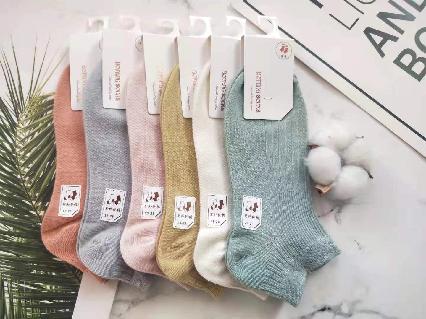 All cotton ladies' boat hosiery Fragrant boat hosiery details Picture