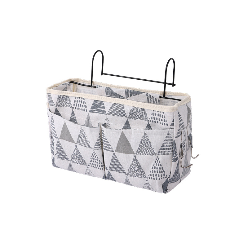 Multi-functional bedside hanging bag for home use, fabric hanging basket beside the bed in college dormitories, and a bag for organizing and storing miscellaneous items on the bed Item Picture