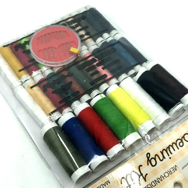 Sunshine Department Store bagged multi-color small roll household 402 sewing machine thread, hand sewing thread, needle and thread set accessories details Picture