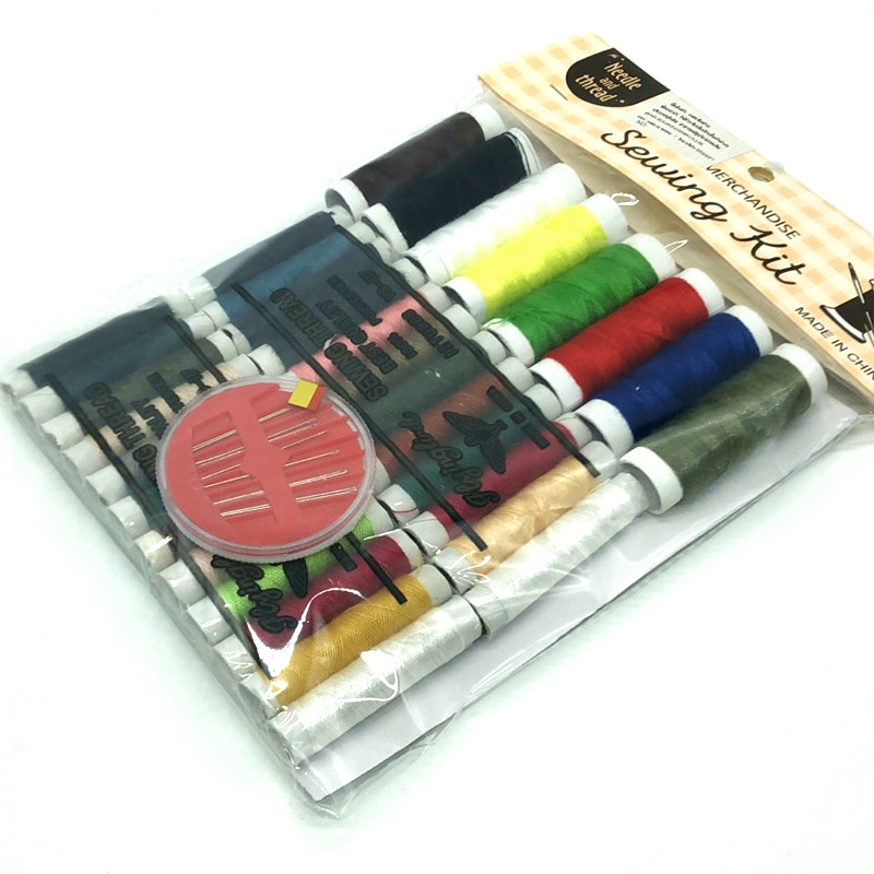 Sunshine Department Store bagged multi-color small roll household 402 sewing machine thread, hand sewing thread, needle and thread set accessories