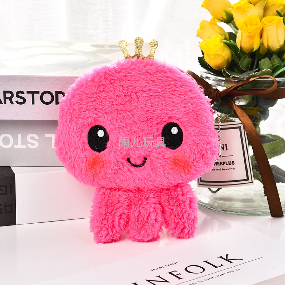 Octopus coin purse, furry octopus coin purse, plush coin purse, keychain, octopus wallet Specification image