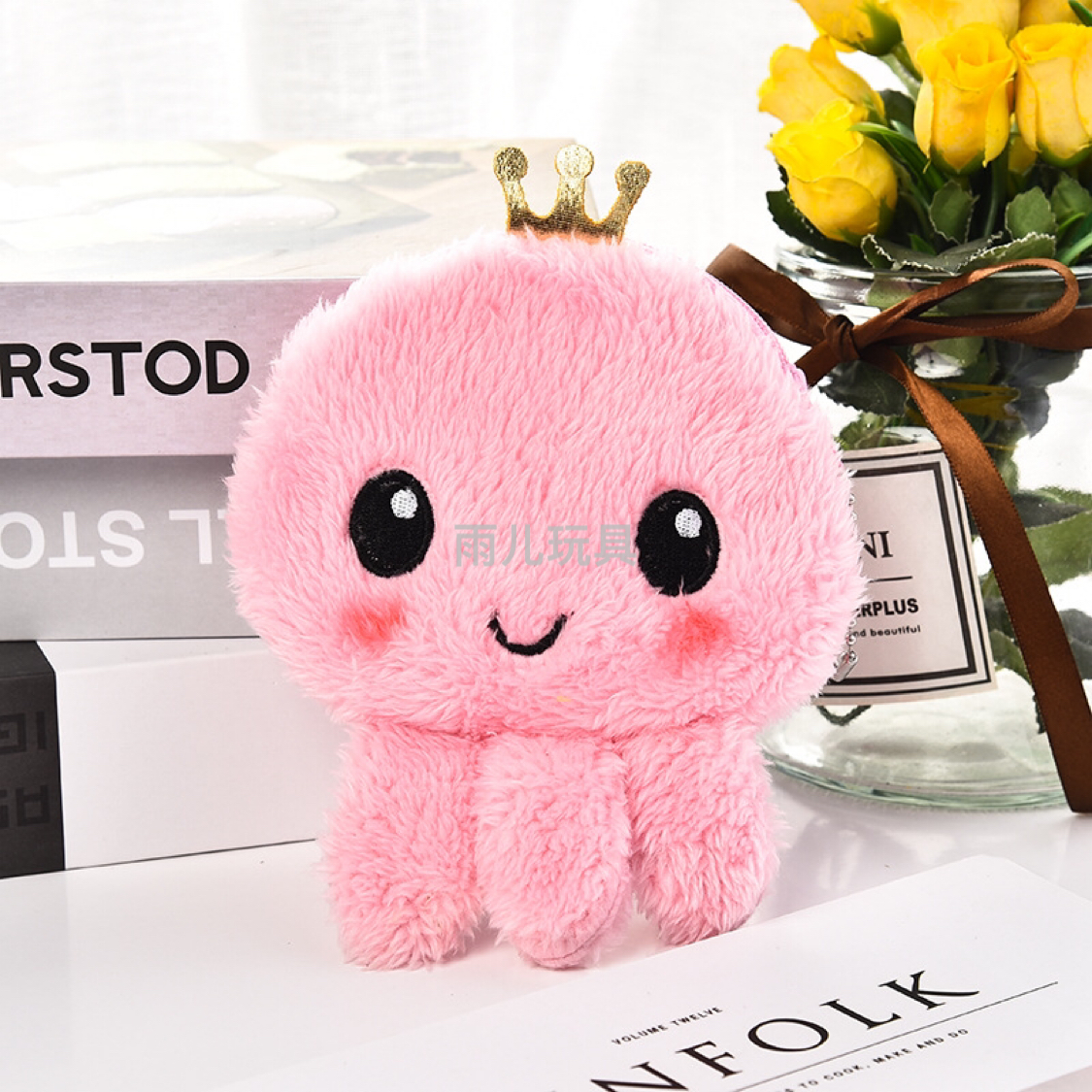 Octopus coin purse, furry octopus coin purse, plush coin purse, keychain, octopus wallet