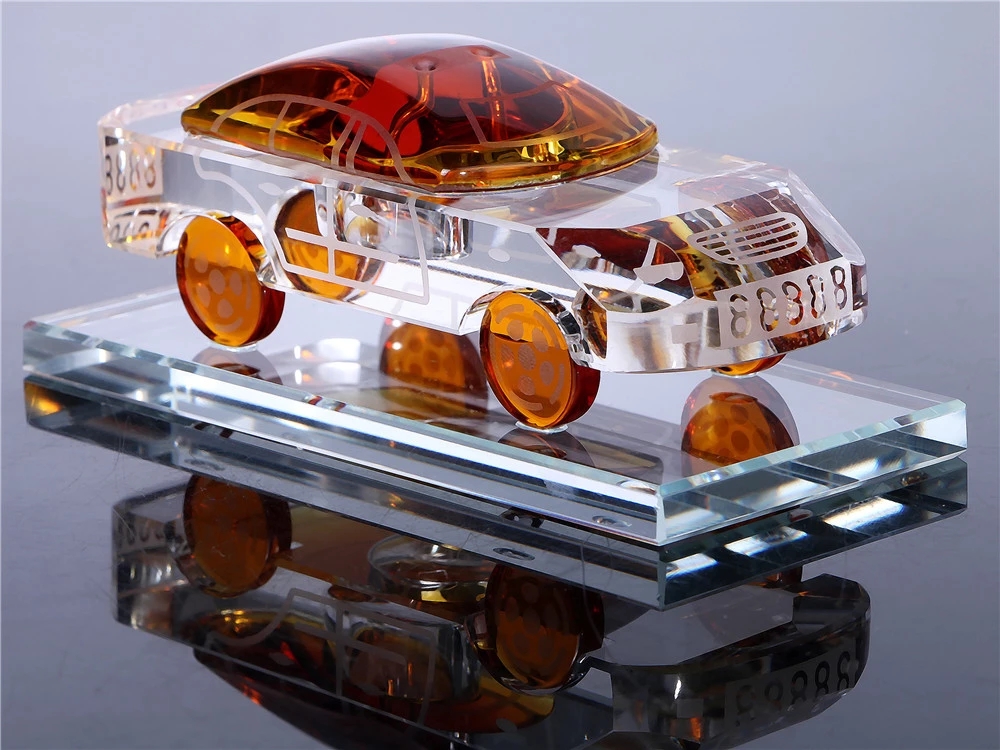 Creative crystal craft car ornaments, car perfumes, crystal large car models, aromatherapy car displays, and street stalls are selling well details Picture