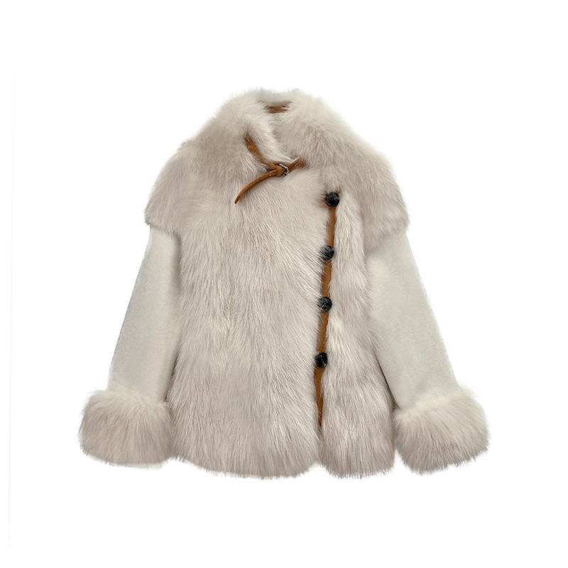 A 20-year new winter all-in-one rabbit fur coat for women, a fashionable and versatile two-wear jacket Item Picture