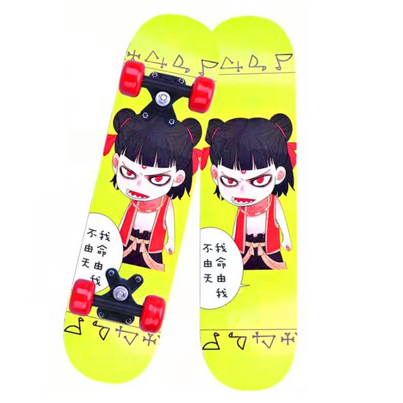 Factory direct sales of four-wheel skateboards for beginners, teenagers, boys and girls, double-sided children, cartoon maple wood skateboards, and popular street stalls Specification drawing