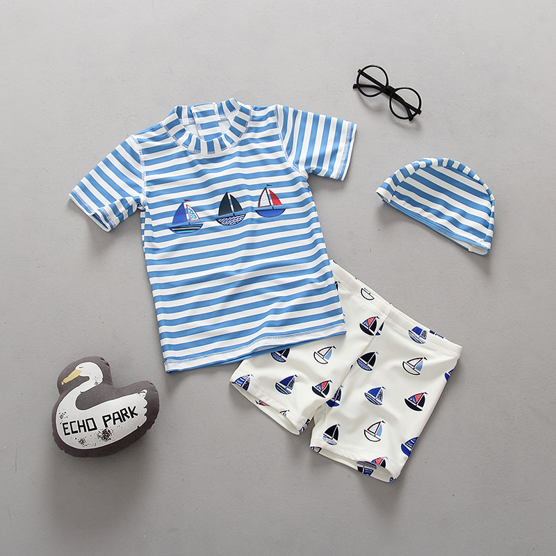 Ins children's swimsuit boy swimsuit suit boy split child sunscreen swimsuit baby hats thumbnail