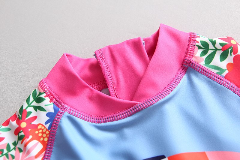 Korean style girls' swimsuits, ins, long-sleeved sun protection, quick-drying and warm surfing suits for babies and children, trendy Specification image