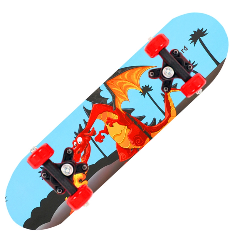 Factory direct sales of four-wheel skateboards for beginners, teenagers, boys and girls, double-sided children, cartoon maple wood skateboards, and popular street stalls details Picture