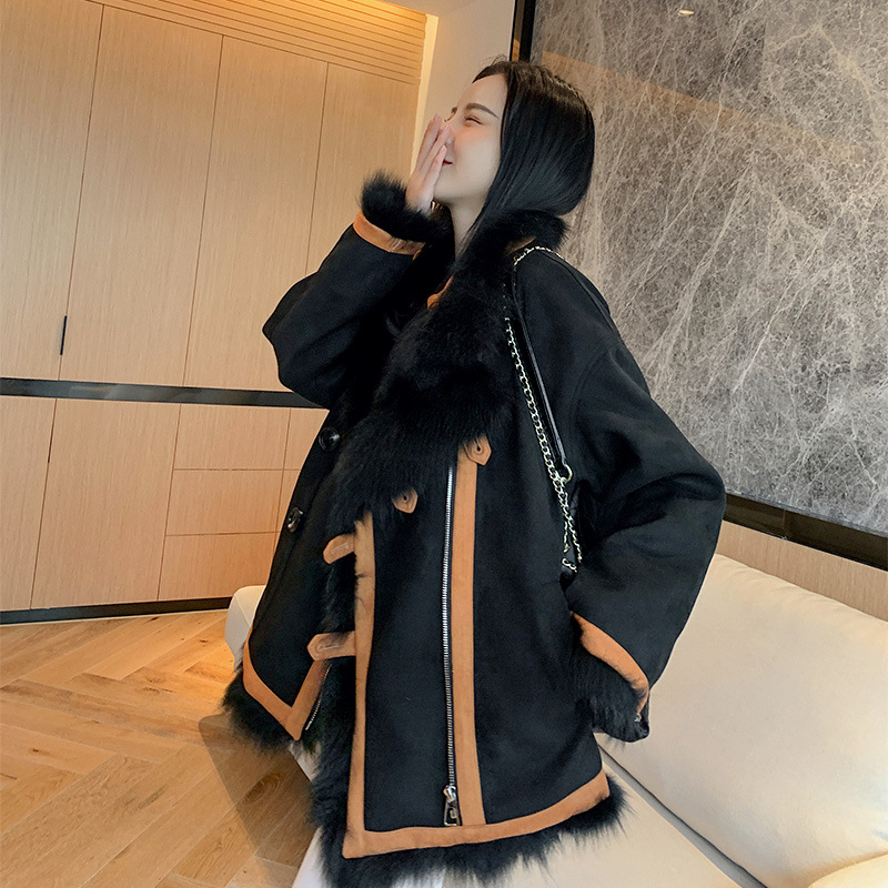 A 20-year new winter all-in-one rabbit fur coat for women, a fashionable and versatile two-wear jacket Specification image