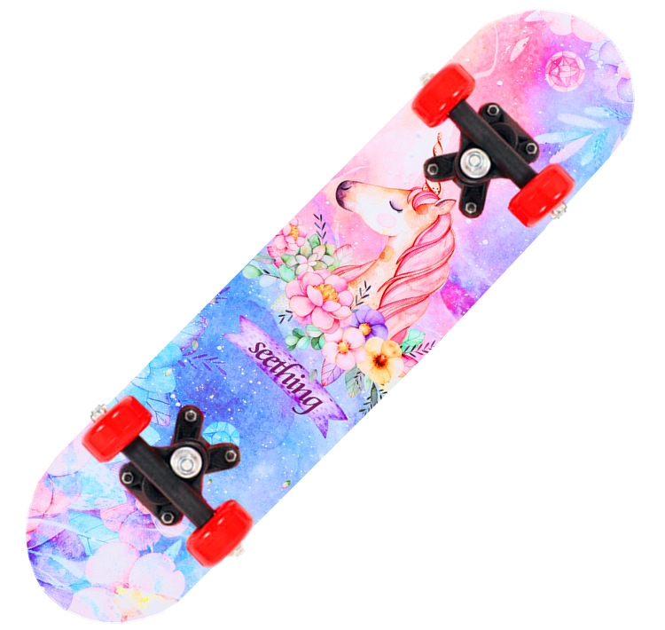 Factory direct sales of four-wheel skateboards for beginners, teenagers, boys and girls, double-sided children, cartoon maple wood skateboards, and popular street stalls Item Picture