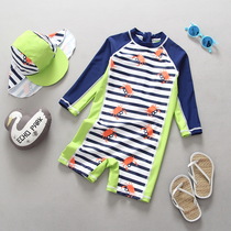 Export British children navy striped swimsuit boy surf suit baby baby swimsuit