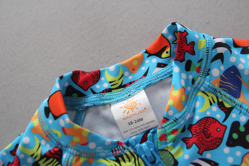 Korean children's swimsuits, long-sleeved shirts and long pants, warm, sun-protective and UV-resistant baby surf suit set Specification image