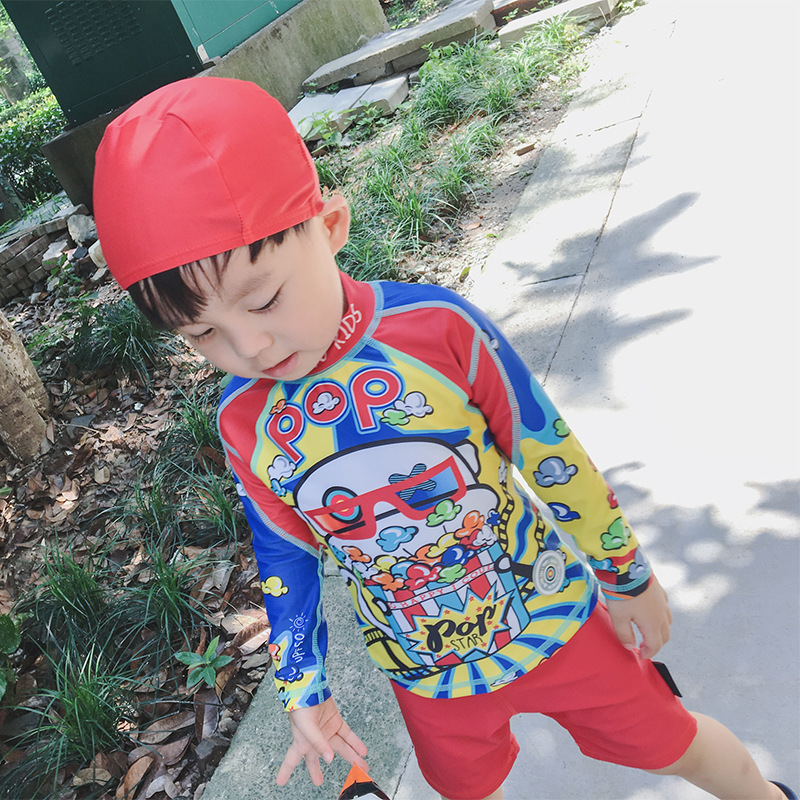 South Korea instagram super cool hip-hop boy pop boy swimsuit baby baby sun protection fast dry surfing suit performance suit