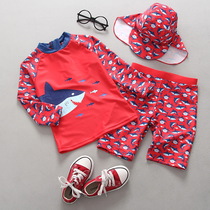 Children's swimsuit Boy baby sun protection quick-dry warm surf suit kid shark swimsuit tide