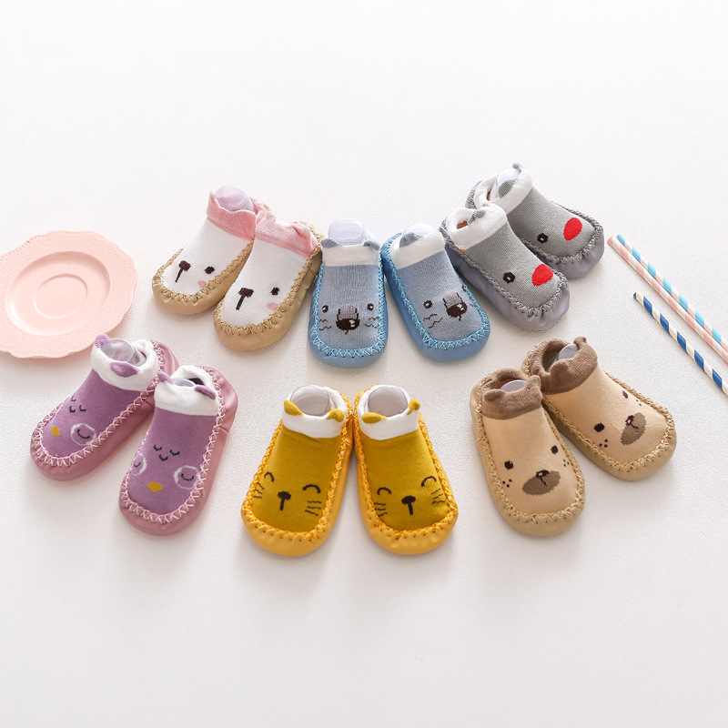 20 Cartoon baby leather-soled socks, baby walking floor socks, fox-style anti-slip children's soft-soled shoes and socks wholesale Application Scenario