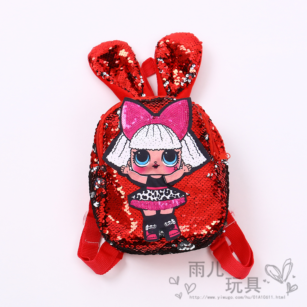 A fashionable backpack for girls, a cute sequined spring outing bag for princesses, and a fashionable backpack for children when going out for leisure travel Item Picture