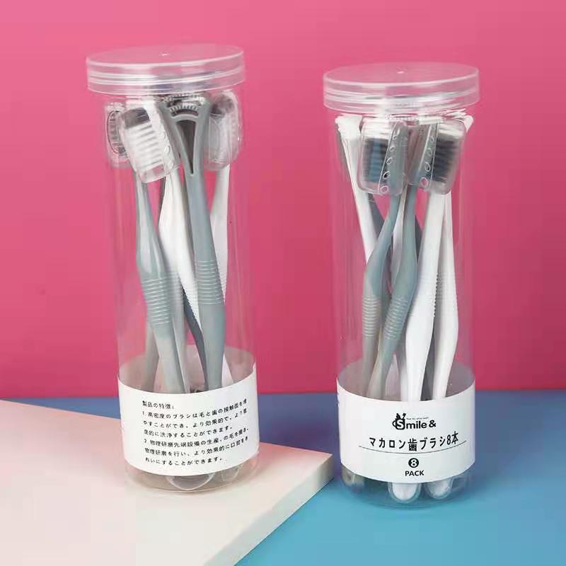 直播同款多功能刮舌苔牙刷桶装牙刷竹炭软毛日用百货厂家批发