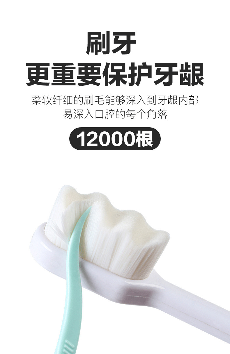 Single-tube fine soft-bristled toothbrush with 10,000 bristles, wavy bristles, suitable for adult use, pregnant women and postpartum care. Customized wholesale available Item Picture