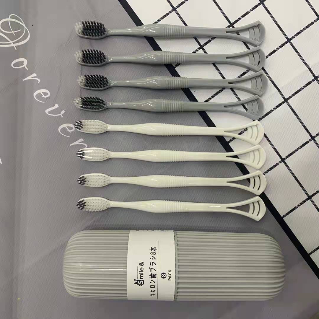 Live-streaming multi-functional tongue coating scraping toothbrush, bucket toothbrush, bamboo charcoal soft bristle daily necessities manufacturer details Picture