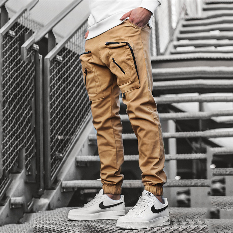 New men's workwear trousers for foreign trade, Amazon bestseller woven multi-pocket casual pants, tight-fitting skinny pants Application Scenario