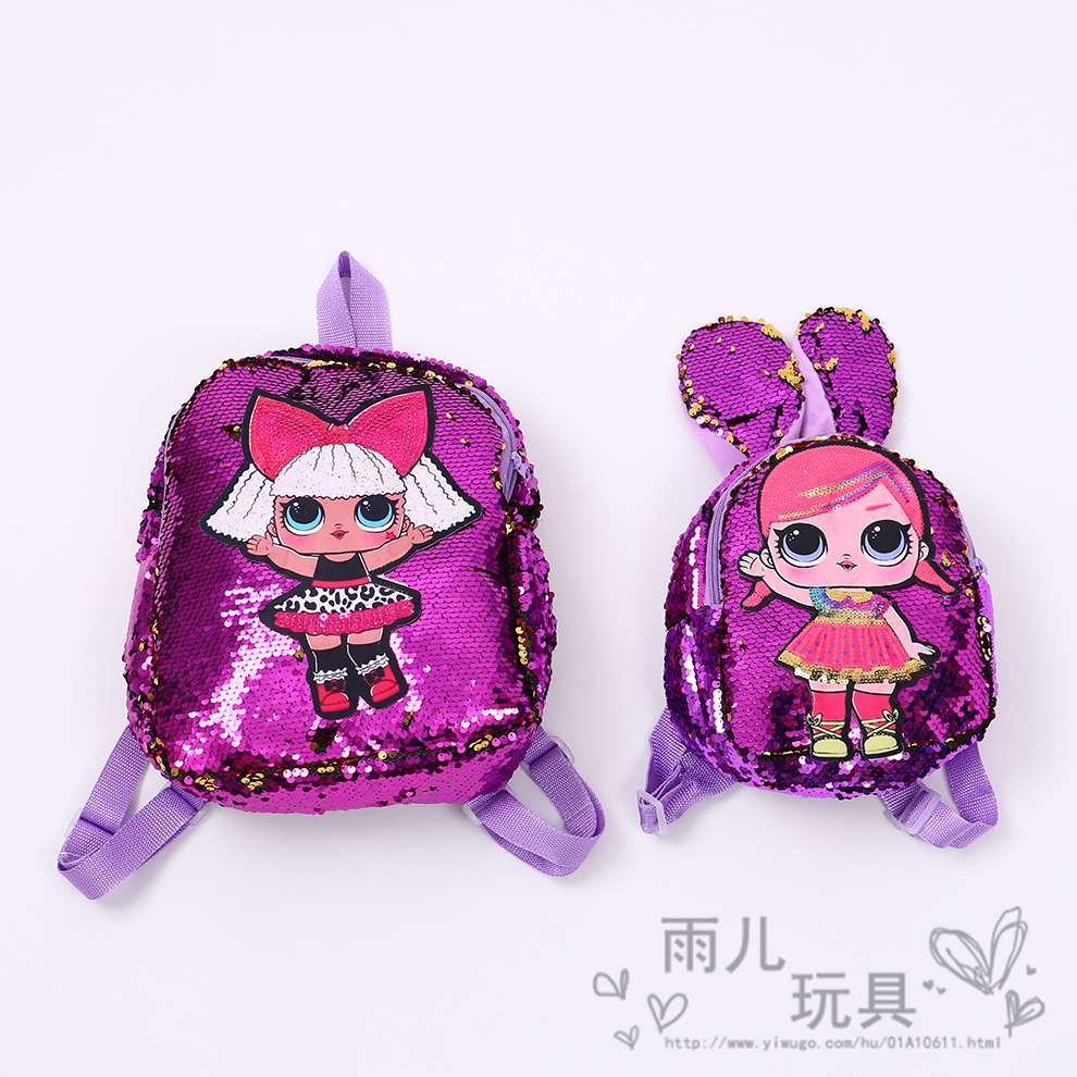 A fashionable backpack for girls, a cute sequined spring outing bag for princesses, and a fashionable backpack for children when going out for leisure travel details Picture