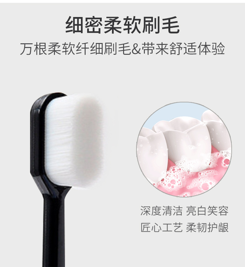 Single-tube fine soft-bristled toothbrush with 10,000 bristles, wavy bristles, suitable for adult use, pregnant women and postpartum care. Customized wholesale available Specification image