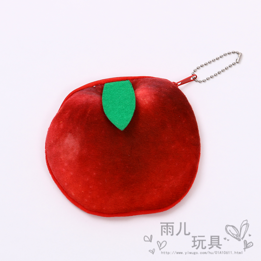 ins Fruit peach, apple headphones, coin case, student plush small bag, key storage, coin purse, pendant Application Scenario