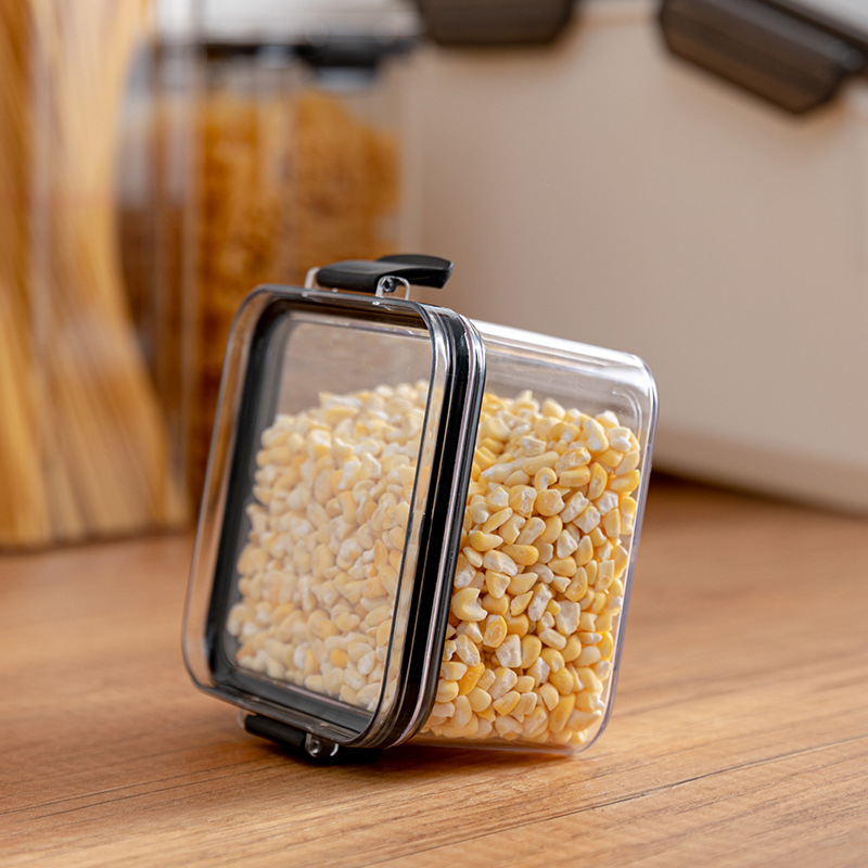 35823 transparente sellado latas de almacenamiento de cocina de plástico latas de almacenamiento de granos de café de nueces caja de almacenamiento de grano multigrano para el hogar Specification image