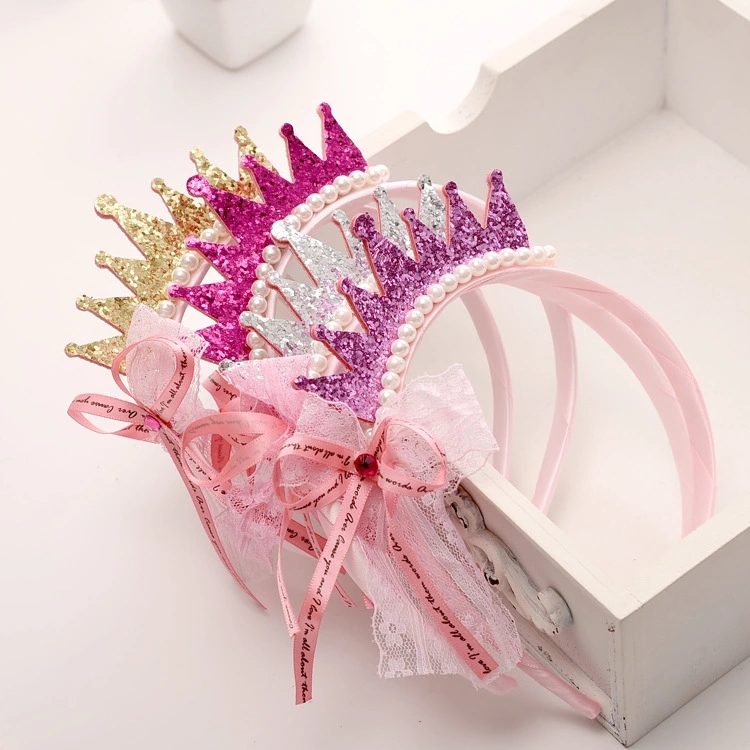 Wholesale of 2022 Creative Children's Korean Girls' three-dimensional Crown Hair Bands, Customized princess hair clips and pearl hair accessories Specification drawing