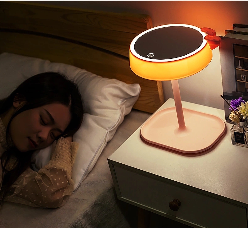 New high-appearance-level color rendering makeup mirror with LED light fill light beauty mirror folding student portable dressing mirror round Specification drawing