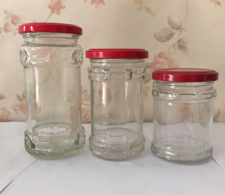 老干妈全新玻璃瓶芝麻酱带盖酱菜瓶牛肉酱辣椒酱空瓶玻璃