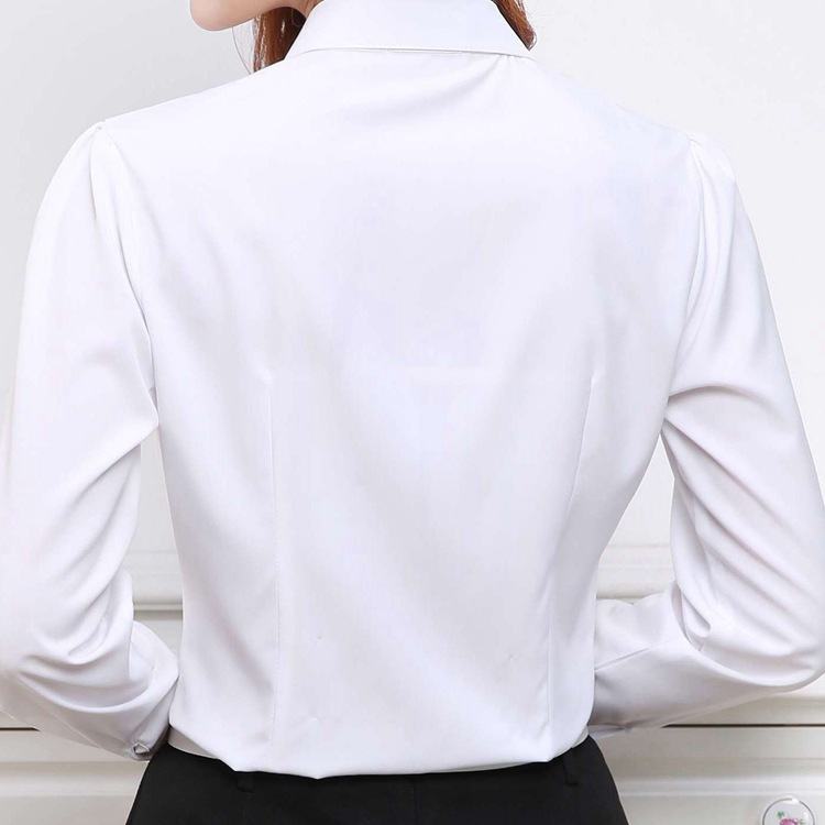 New spring and autumn formal women's base shirt, white shirt, Korean-style professional long-sleeved chiffon shirt, women's work clothes Item Picture