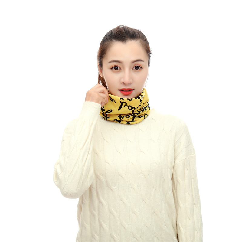 新款韩版男女通用秋冬仿羊绒印花百变魔术女帽子围脖骑车厂家