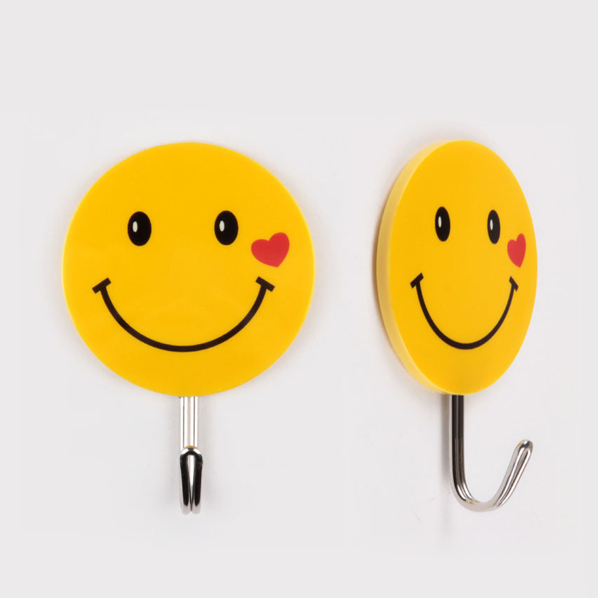 墙壁挂钩 创意粘钩 塑料挂衣钩 笑脸粘钩 挂钩详情图2