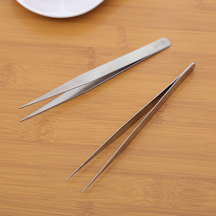 Stainless steel tweezers high quality safe life gadgets stainless steel straight tweezers