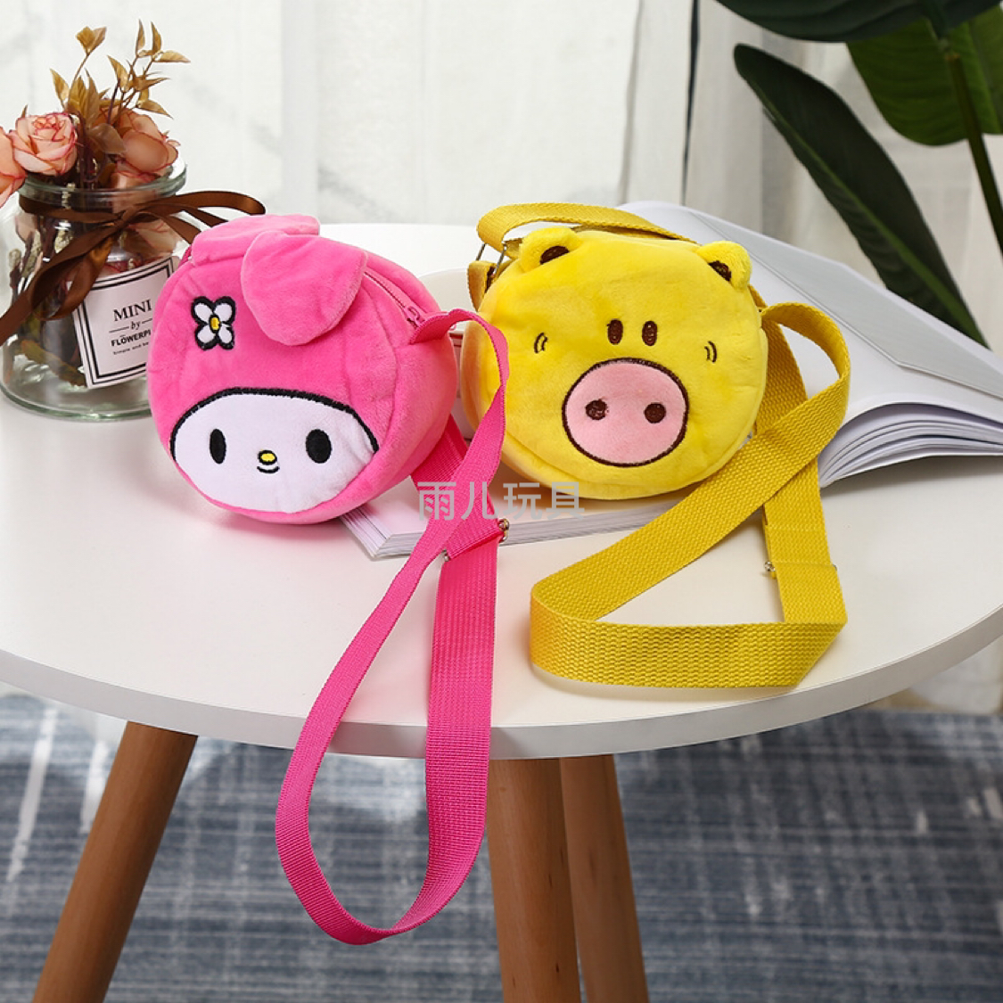 Plush toy bag, 14cm three-dimensional embroidery bag, little tiger children's shoulder bag, cartoon bag, three-dimensional embroidery bag, single shoulder Specification drawing