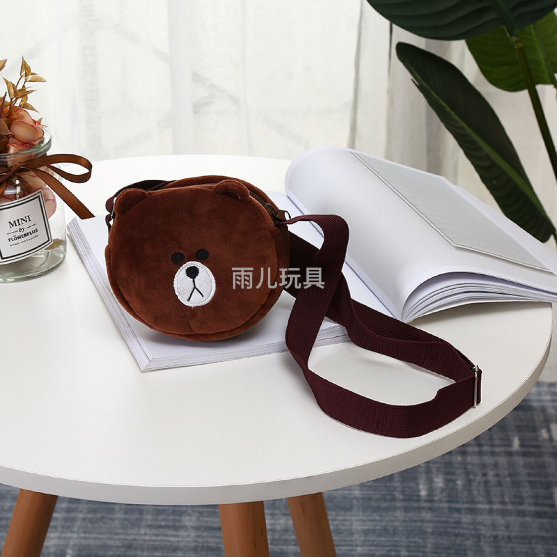 Plush toy bag, 14cm three-dimensional embroidery bag, little tiger children's shoulder bag, cartoon bag, three-dimensional embroidery bag, single shoulder details Picture