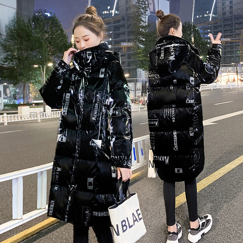 Down cotton-padded coat for women 2020 new winter, glossy, washable, loose, explosive medium length, padded coat for women