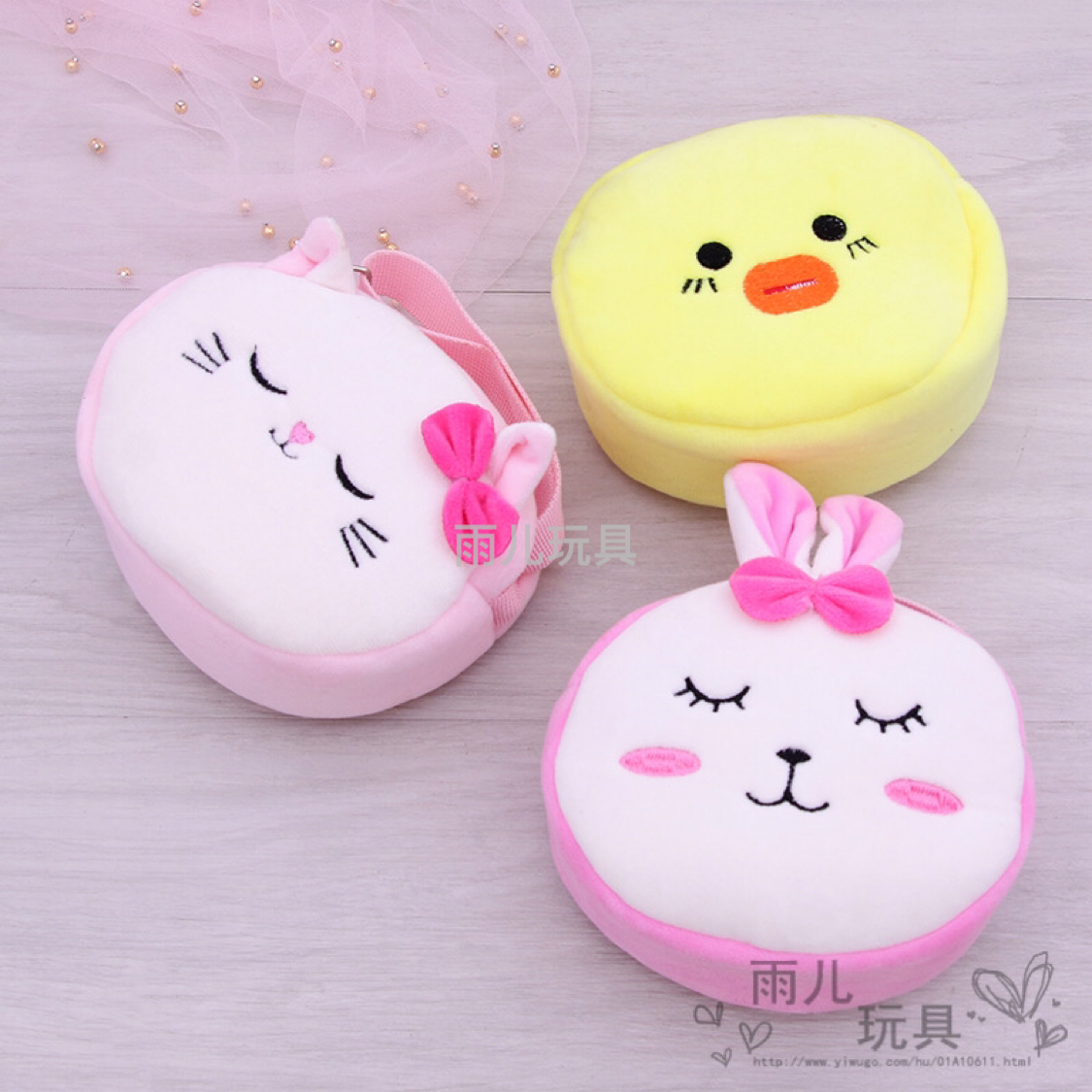 Plush toy bag, children's cartoon 14cm 3D cartoon embroidered shoulder bag, cartoon toy children's bag, single-shoulder bag details Picture