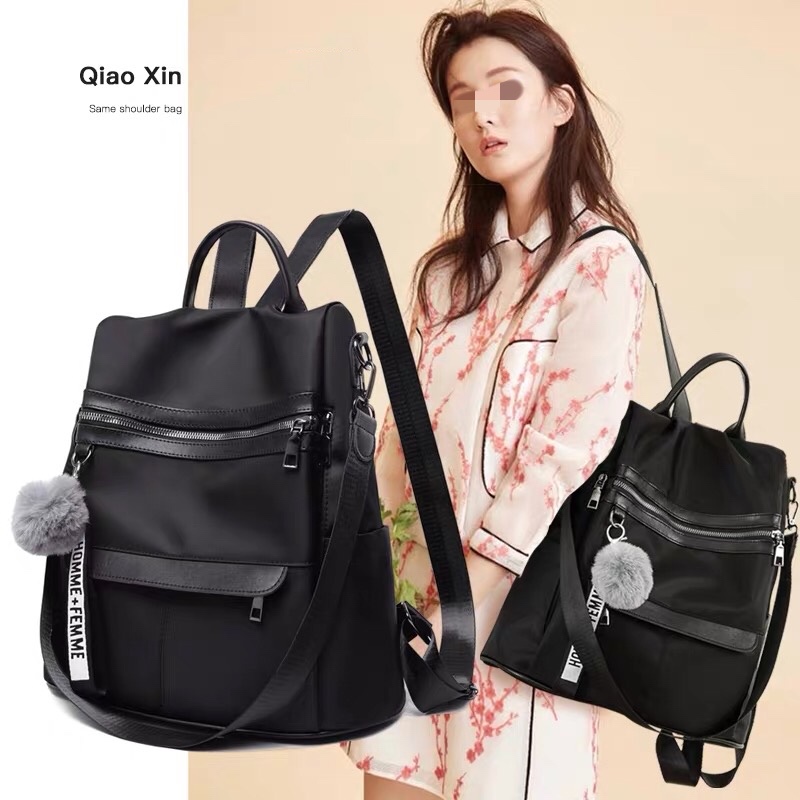 New large-capacity backpack for women, Korean style trendy rear pull anti-theft bag, versatile outdoor travel backpack, college student schoolbag details Picture