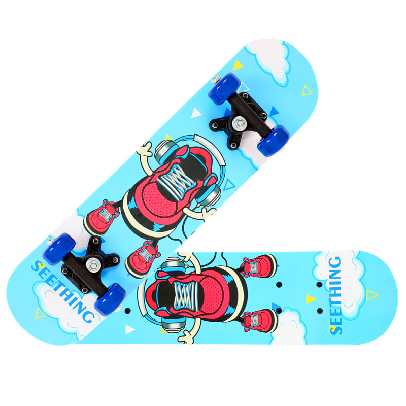 Four-wheel skateboard beginners, teenagers, boys and girls, double-sided children, cartoon 2406, maple wood skateboard manufacturer wholesale Item Picture