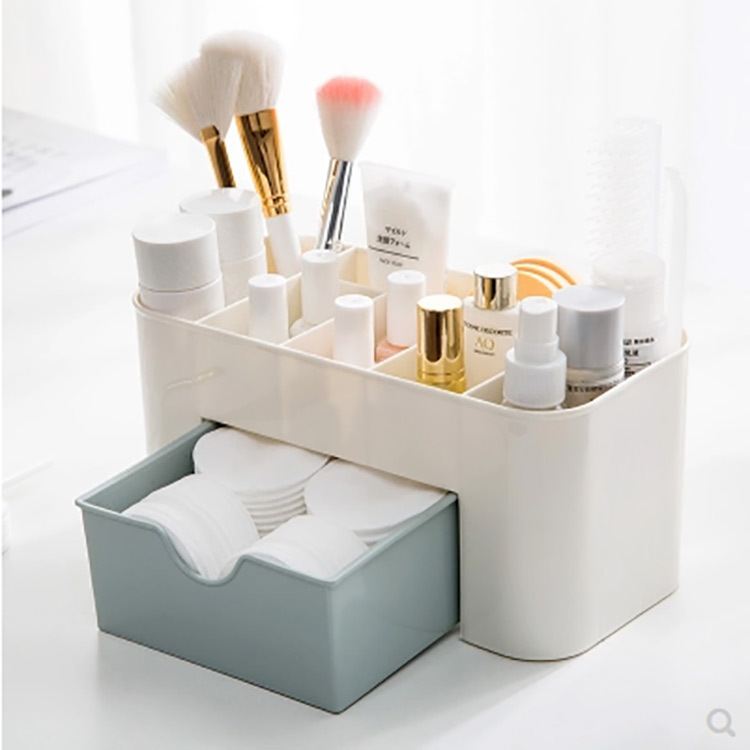 Tiktok boom style desktop jewelry skin care products separate dresser box drawer type plastic storage box cosmetic storage box