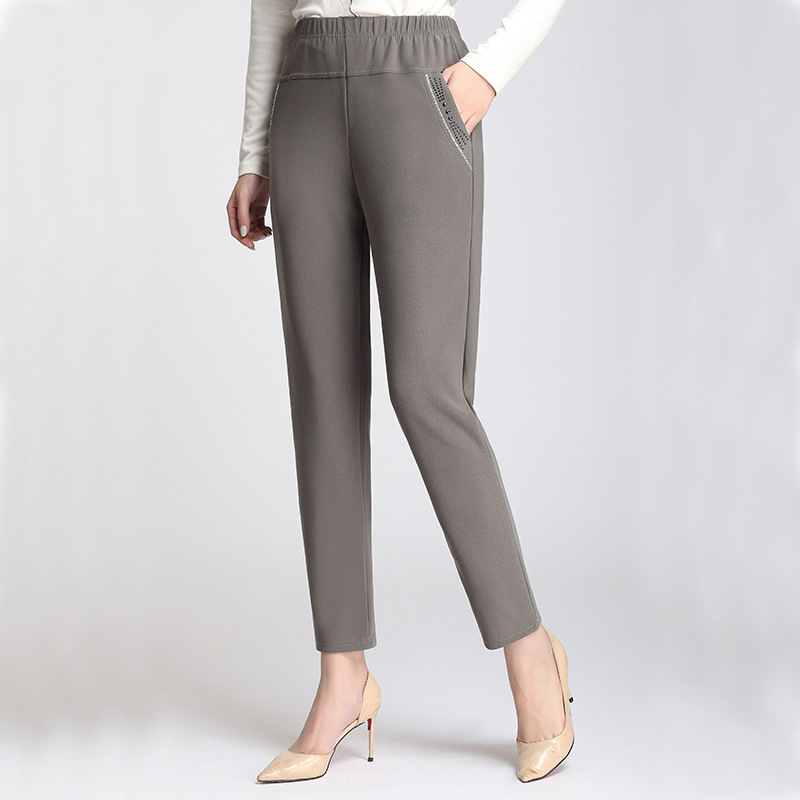 New autumn grandma pants for middle-aged and elderly women, original Pujiang women's pants, elastic waist casual pants, loose mom pants Specification image
