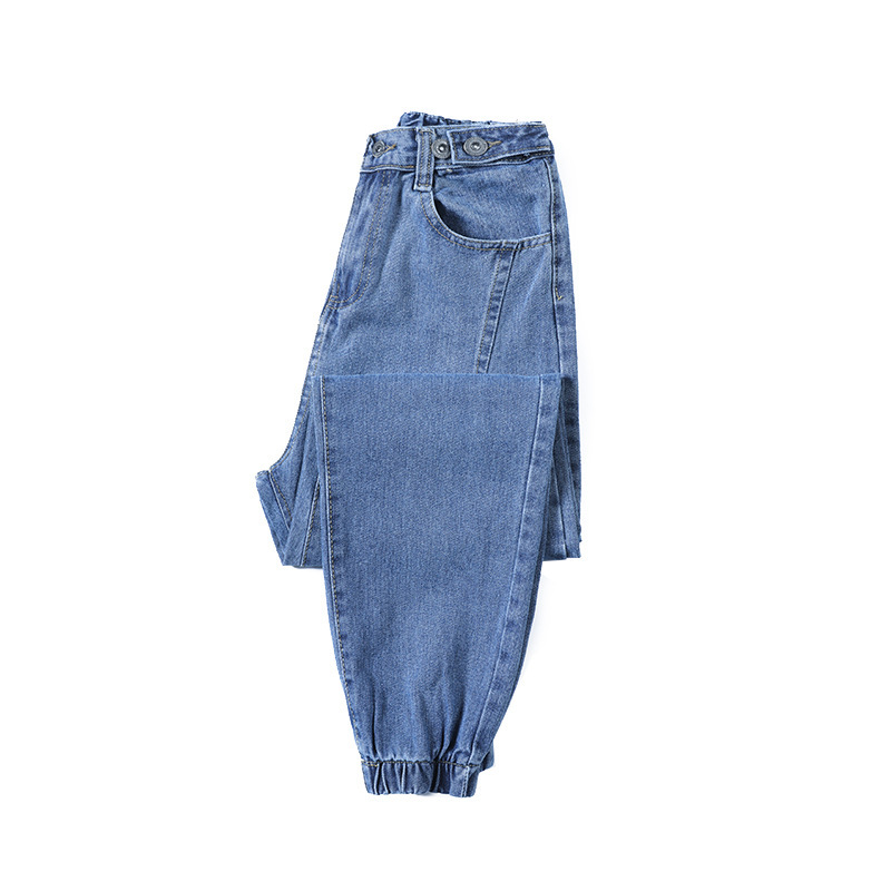 High-waisted women's jeans, new spring and autumn loose pants, fashionable 9-inch denim bottom wear for women, versatile skinny pants for women Item Picture