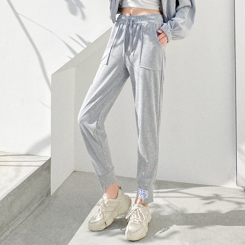2021 new Spring and autumn grey loose casual pants, Harun pants, women's sweatpants, high-waisted running student sportswear pants