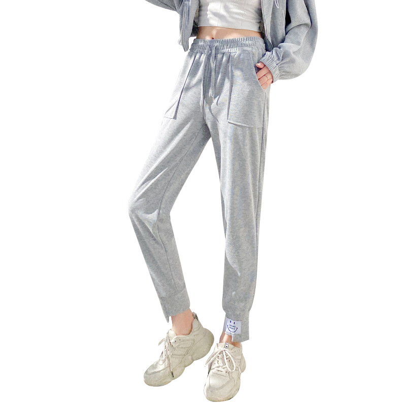 2021 new Spring and autumn grey loose casual pants, Harun pants, women's sweatpants, high-waisted running student sportswear pants Item Picture