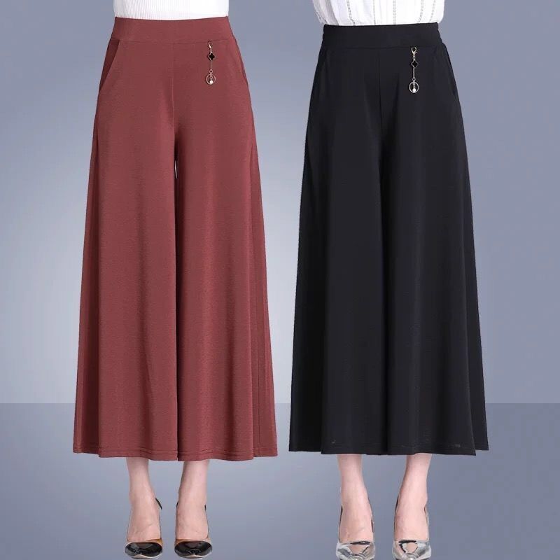 Large-sized cool skirt pants, wide-leg pants, summer mom wide-leg pants, thin casual pants, fashionable high-waisted pants wholesale