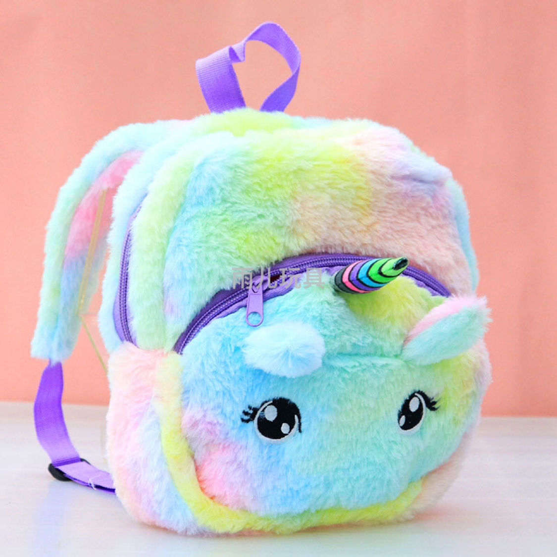Plush toy schoolbag, unicycle backpack, cartoon unicycle schoolbag, furry unicycle double-pull backpack Application Scenario